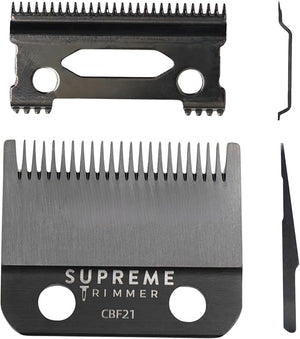 Supreme Trimmer DLC Coated Steel Replacement Blade CBF21 | Fade Blade for Darkstar72 &amp Most Hair Clippers | Black