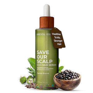 Kreyol Essence - Save Our Scalp Serum (S.O.S Serum) - Redensyl + Haitian Black Castor oil Fuller Looking Hair Cold Pressed Castor Oil Natural Ingredients 1.7 oz