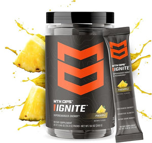 MTN OPS Ignite Trail Packs Energy Drink Powder Gluten Free Nootropic Supplement Drink Mix L Arginine L Citrulline Caffeine &amp Nootropic Sugar Free Drink Mix 20 Servings Pineapple Crush