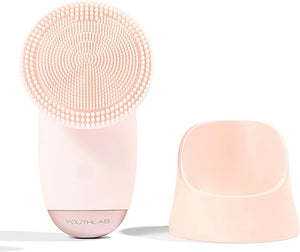 SoniGlow Silicone Facial Cleansing Brush ? Electric Vibrating Skincare Scrubber Tool for Deep Pore Cleansing Gentle Massage Makeup Removal Waterproof and Rechargeable (Pink)
