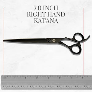 Saki Shears 7 Inch Katana Hair Cutting Scissors for Professionals - 440C Steel With Black Titanium Finish (7" Hair Cutting Shears)