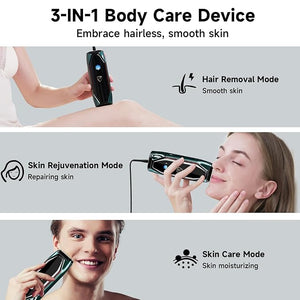 JOVS Laser Hair Removal 37¡ÆF Painless Hair Removal Device with Sapphire Ice-Cooling 3 in 1 Hair Removal &amp Skin Rejuvenation for Women and Men 8 Modes Skin Care for Whole Body Touch Screen