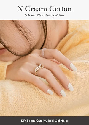 ohora Bundle Set (Daily Trio) - N Cream Cotton, N Pink, N Beige Semi-Cured Gel Nail Strips, Works with Any UV/LED Lamps, Salon-Quality, Long Lasting, Easy to Apply &amp; Remove