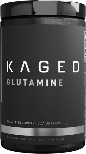 Kaged Muscle L-Glutamine Powder 500 Gram Vegan Support Muscle Recovery Post Workout Glutamine Banned-Substance Free Unflavored 100 Servings