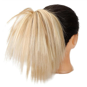 FRANCES Fake Hair Bun 1 Pack Synthetic Messy Bun with Elastic Rubber Band Wig Straight Hair Ponytail Extensions Hair Bun for Women Hair Accessories (Color : 18H613)