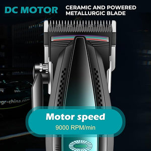VGR 270 Hair Clippers for Men Professional, Low Noise Cordless High Speed 9000 RPM Fresh Fade Ceramic Blade Barber Clippers, Hair Cutting Kit with 6 Guide Combs, USB Charging Base, LED Display