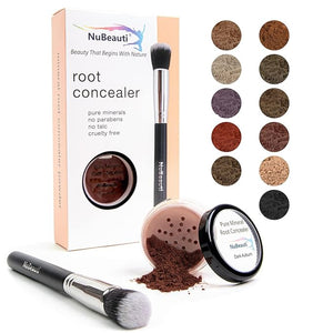 Hair Root Touch Up Powder - Dark Auburn - 11 True-to-Nature Root Concealer Shades - Long-lasting Zero Fragrance Talc or Parabens - With Brush