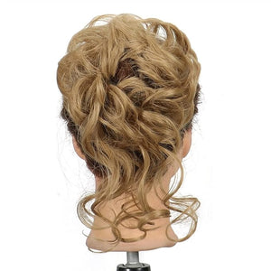 Hair Accessories Synthetic Bun Donut Bun Ponytail Hair Extensions Messy Blonde Curls with Elastic Rubber Band Wig Hair Bun for Women Hair Pieces For Women(16)