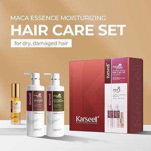 Karseell Collagen Hair Treatment Hair Care Set Hair Oil Shampoo and Conditioner for Dry Damaged Hair All Hair Types 2 x 16.9fl.oz + 1.69fl.oz