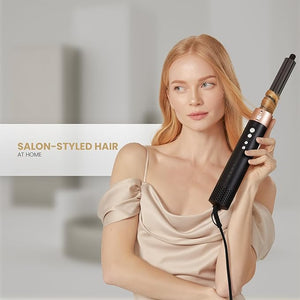 Luxx Air Pro 2 Curling Iron and Blow Dryer Combo Kit - 5in1 Hair Drying and Smoothing Volumizer Brush for All Hair Types (Secrecy Black)