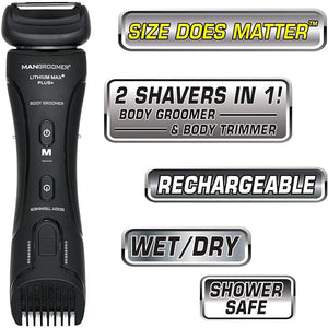 MANGROOMER Lithium Max Plus Body Groomer Ball Groomer Body Trimmer Electric Groin Hair Trimmer with Free Bonus Foil Included