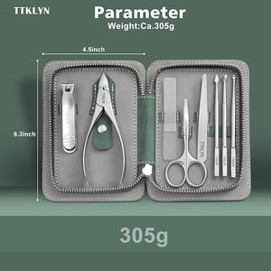 Manicure Kit for Women Stainless Steel Nail Kit with PU Leather Case Precision Pedicure Tools for Feet