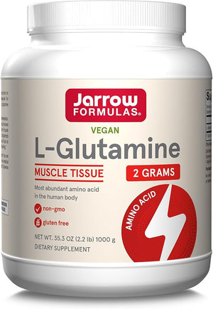 Jarrow Formulas L-Glutamine 2 g Dietary Supplement for Muscle Tissue Multifunctional Amino Acid Immune Support 1000 g (2.2 lb) Powder Approximately 500 Day Supply