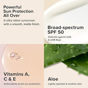 Paula's Choice Extra Care Oil Free Sunscreen for Face SPF 50 Face &amp Body Sunscreen Daily Moisturizing Lotion with Aloe &amp Vitamin A/C Sweat &amp Water Resistant Fragrance-Free UVA/UVB Pro