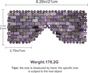 ideayard Crystal Eye Mask Cooling Sleep Mask 100% Amethyst Jade Stone Eye Mask for Hot &amp Cold Anti Aging Therapy Headache and Migraine Relief