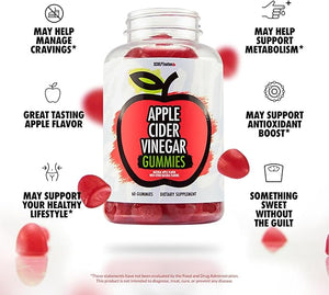 Sculpt Nation by V Shred Apple Cider Vinegar Gummies - Healthy Superfood Snack Metabolism and Digestion Support - 60 ACV Keto Gummies
