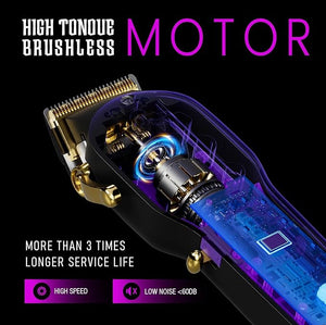 SUPRENT PRO Professional Hair Clippers for Men- Premium Barber Clippers with Brushless Motor- Rechargeable Haircutting Kit with DIY Customizable Casing- Gift for Men