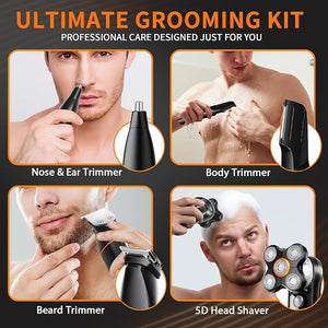 Head Shavers Bald Men&amp; Manscape Body Hair Trimmer Kit,Waterproof Head Shaver for Bald Men with Body Hair Trimmer for Groin/Pubic/Balls, USB-C Rechargeable with LED Display