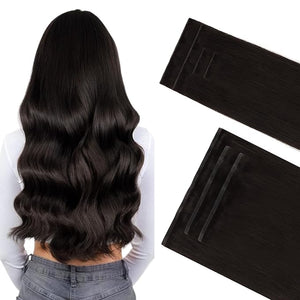 GOO GOO Invisi Edge Clip in Hair Extensions Set 20inch 150g 4pcs Injected Seamless PU Clip ins and 3pcs Classical PU Clip inslip ins Virgin Real Human Hair #2