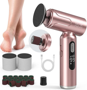 PELCAS Electric Foot Callus Remover with LED Screen 2 in 1 Manicure &amp Pedicure Kit 100 PCS Sandpapers Electric Foot File for Women &amp Men Cordless Feet Filer for Foot Callus Thick Nails Pin