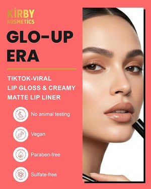 Lip Kit Duo ? Glo-up Era - TikTok-Viral Precision Liner &amp; Glossy Liquid Lipstick, Clean 2-Step Set with Hydrating Long-Wear Color ? Bold Inclusive Beauty for Everyday Konfidence
