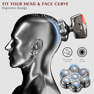 Head Shavers for Bald Men Upgraded Detachable Magnetic Head Shaver - IPX7 Waterproof Wet or Dry Electric Razor for Men - 7D LED Display Rechargeable Shaving Grooming Kit with Type-C Charge