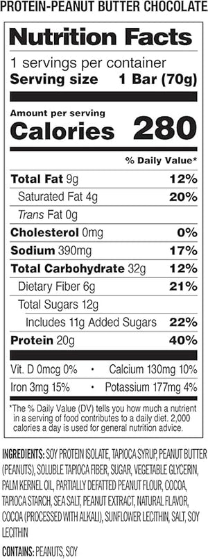 Probar Protein Bar - 12-Pack Chocolate Peanut Butter One Size