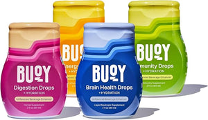 Buoy Electrolyte Drops Variety Pack Digestion + Brain + Energy + Immunity | 160 Servings | No Sugar No Sweeteners | Dietitian Recommended | Trace Minerals | Unflavored Subtle Mineral Taste