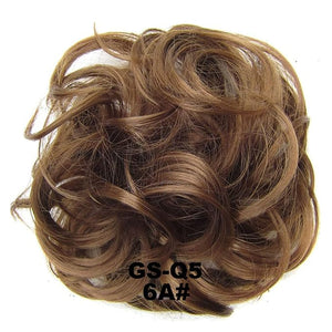 SONGCHAO Fake Hair Bun 1 Pack Messy Bun Hair Hoops Ponytail Hair Extensions Synthetic Donut Hair Bun Curly Wavy Hair Bun Wigs for Women Hair Accessories (Color : 6A)