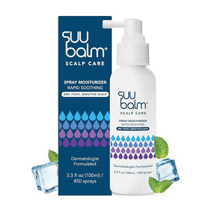 Suu Balm Rapid Itch Relief Anti-Dandruff Scalp Spray Moisturizer Dry Scalp Spray Cooling Itchy Scalp Treatment for Flaky Sensitive &amp Psoriasis Derm-Formulated. Menthol &amp 5 Ceramides 3.38 f