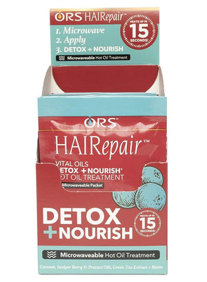ORS HAIRepair Vital Oils Detox + Nourish Hot Oil treatment with Green Tea Extract - Travel Packet 1.5 Ounces (Pack of 12)
