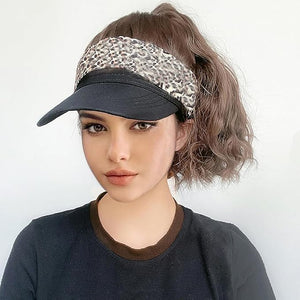 Hat Wig for Women - Baseball Cap With Short Curly Hair Wool Ponytail Braid Wavy Wig Dark Brown