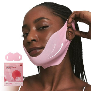 ROUND LAB Camellia Deep Collagen V Lifting Gel Mask 14ea | Double-chin Turkey Neck Instant Face Lifting Mask Cooling and Depuffing Face Toning Belt Firming Sagging Skin Korean Skin Care 10g/0.35oz