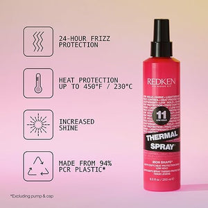 Redken Thermal Spray 11 Low Hold For All Hair Types - Provides a Smooth Silky &amp Frizz-Free Blow-Dry Finish while Protecting Against Heat Damage