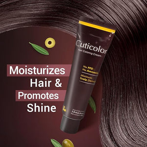 Cuticolor Permanent Hair Color Cream|#1 Dr prescribed|Suitable for Sensitive Skin|Eco Mechanism for Preserving Scalp Health|No Ammonia|No PPD|Enriched with Portulaca &amp; Boseivela Extracts - Black (