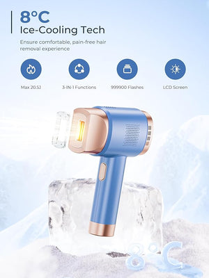 Laser Hair Removal for Women and Men At-Home IPL Hair Removal with 999900 Flashes 3 Modes &amp Auto Flashing for Fast Full Body Hair Removel for Facial Legs Arms Bikini Line