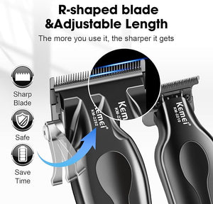 KEMEI Professional Hair Clippers Set for Men Clippers for Hair Cutting Cordless Rechargeable Hair Clippers Kit Haircut Clippers Hair Cutting Tools LED Display Gifts for Men