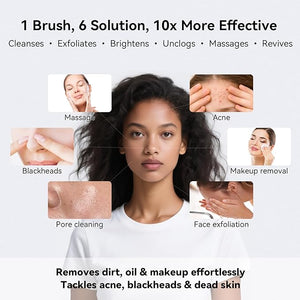 Electric Facial Cleansing Brush - Rechargeable Silicone Face Scrubber exfoliator,Face Pore Cleansing Brush,3 Speeds,Waterproof, Exfoliating &amp; Massage,for Women &amp; Men.for Face Skin Issues,Purpl