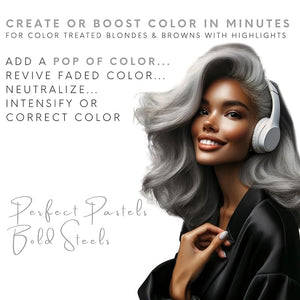 Watercolors INTENSE METALLIC Semi Permanet Color Depositing Shampoo-Sulfate &amp Paraben Free to Maintain &amp Enhance Hair Color 8 fl oz - STEEL