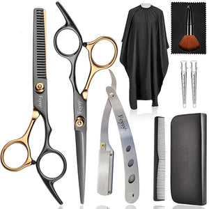 Hair Scissors Barber Shears Set Fcysy Professional Hair Cutting Kit Haircut Thinning Shears for Haircutting Hairdresser Trimming Scissors Tools for Men Women Pet