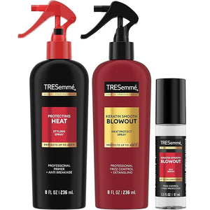 TRESemm? Blowout Products for Hair with 450¡ÆF Heat Protection &amp Frizz Control ? Keratin Smooth Blowout Spray &amp Silk Serum + Protecting Heat Spray (3 Piece Set)