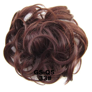 SONGCHAO Fake Hair Bun 1 Pack Messy Bun Hair Hoops Ponytail Hair Extensions Synthetic Donut Hair Bun Curly Wavy Hair Bun Wigs for Women Hair Accessories (Color : 33)
