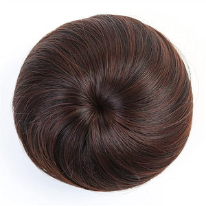 FRANCES Fake Hair Bun Synthetic Hair Bun Donut Bun with Elastic Band Ponytail Extensions Hair Clip Wig Ponytail Headwear for Women Hair Accessories (Color : 2M33)