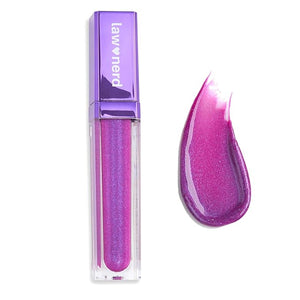 Gerard Cosmetics Emily D Baker X Lighted Lip Gloss (Hearsay), Sheer Purple Lip Gloss with Iridescent Pearl Finish, Includes Light &amp; Mirror, Cruelty Free, Made in the USA