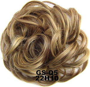 Hair Bun 1 Pack Messy Bun Hair Hoops Ponytail Hair Extensions Synthetic Donut Hair Bun Curly Wavy Hair Bun Wigs for Women Hair Bun Piece(22H10)
