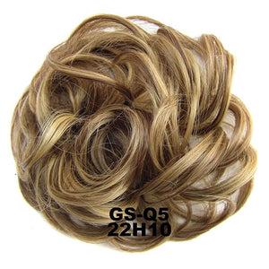 SONGCHAO Fake Hair Bun 1 Pack Messy Bun Hair Hoops Ponytail Hair Extensions Synthetic Donut Hair Bun Curly Wavy Hair Bun Wigs for Women Hair Accessories (Color : 22H10)