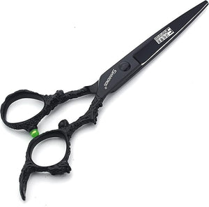 6 Inch Hair Stylist Barber Scissors, Black, 440C Stainless Steel, Ergonomic, Compact