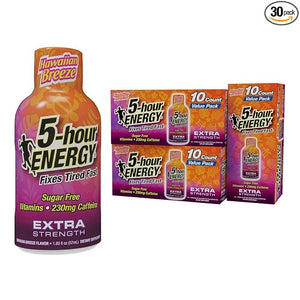 5-hour ENERGY Extra Strength Shots, Hawaiian Breeze Flavor, 1.93 oz. 30 Count (30 Bottles ? Single Flavor, Hawaiian Breeze)