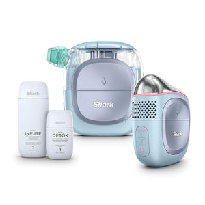 Shark FacialPro Glow at-Home Hydro-Powered Facial System with DePuffi Hot &amp Cold Therapy ? Professional Spa Skincare Device for Pore Cleansing Hydration &amp Radiant Glow Blue FH320