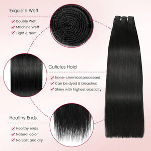 Human Hair BundlesStraight 4 Bundles 22 22 22 22 Inch16A Bundles Human Hair100% Unprocessed Virgin Brazilian Hair Extensions Double Weft Quick Weave Sew In Hair Bundle